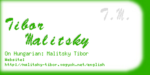 tibor malitsky business card
